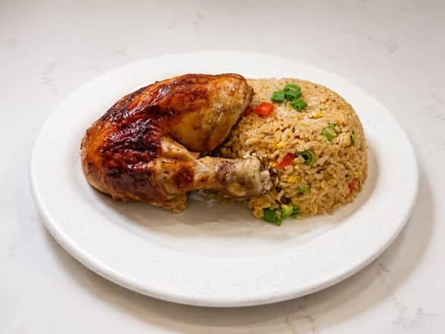 1/4 Chicken + Peruvian Fried Rice.